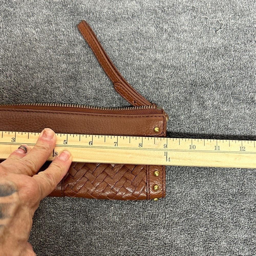 Cole Haan Tan Leather Wristlet with Gold Studs - Picture 10 of 11